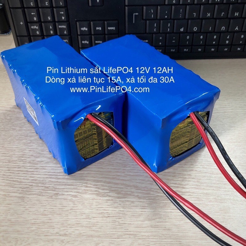 Pin sắt LifePO4 12.8V 12Ah xả 15A bọc PVC: 650.000đ