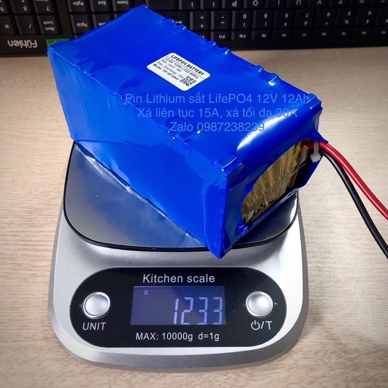 Pin sắt LifePO4 12.8V 12Ah xả 15A bọc PVC: 650.000đ