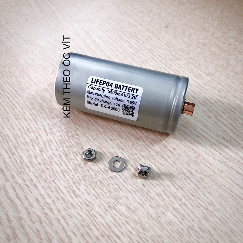 Pin sắt 32650 5500mAh chuẩn đủ dung lượng